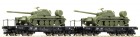 37586 Roco Set of 2 Heavy duty flat cars with T55 tanks